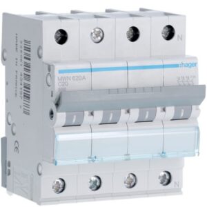 HAGER - Disjoncteur 3kA - C - 3P+N - 20A - 4M - MWN620A