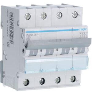 HAGER - Disjoncteur 3kA - C - 3P+N - 25A - 4M - MWN625A
