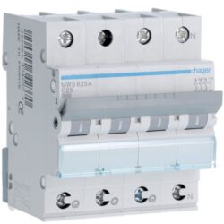 HAGER - Disjoncteur 3kA - C - 3P+N - 25A - 4M - qc - MWS625A