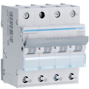 HAGER - Disjoncteur 3kA - C - 3P+N - 25A - 4M - qc - MWS625A