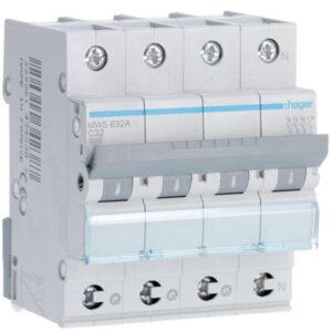 HAGER - Disjoncteur 3kA - C - 3P+N - 32A - 4M - qc - MWS632A