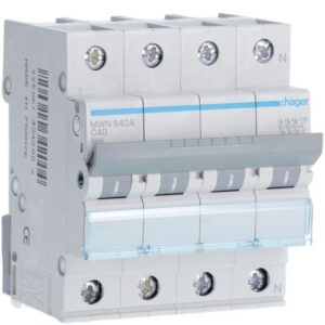 HAGER - Disjoncteur 3kA - C - 3P+N - 40A - 4M - MWN640A