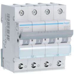 HAGER - Disjoncteur 3kA - C - 3P+N - 40A - 4M - qc - MWS640A