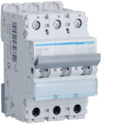 HAGER - Disjoncteur 6kA - C - 3P - 50A - 3M. - MCA350