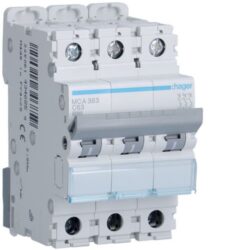 HAGER - Disjoncteur 6kA - C - 3P - 63A - 3M. - MCA363