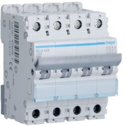 HAGER - Disjoncteur 6kA - C - 4P - 25A - 4M. - MCA425
