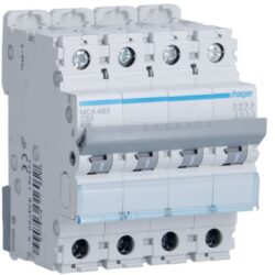 HAGER - Disjoncteur 6kA - C - 4P - 63A - 4M. - MCA463