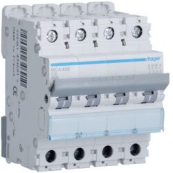 HAGER - Disjoncteur 6kA - C - 4P - 6A - 4M. - MCA406