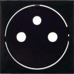 HAGER - Enjoliveur prise de courant 2P+T noir
