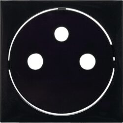 HAGER - Enjoliveur prise de courant 2P+T noir