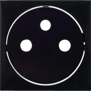 HAGER - Enjoliveur prise de courant 2P+T noir
