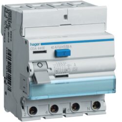 Détails visibles de Interrupteur différentiel 4P 40A 30mA type A pour Interrupteurs différentiels