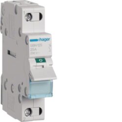 Interrupteur modulaire 1 pôle 25A, configuration visible
