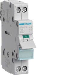 Interrupteur modulaire bipolaire 16A, configuration visible