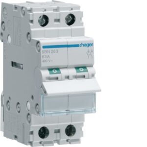 HAGER - Interrupteur modulaire 2 pôles 63A - SBN263