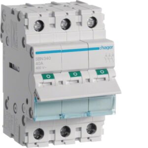 HAGER - Interrupteur modulaire 3 pôles 40A - SBN340