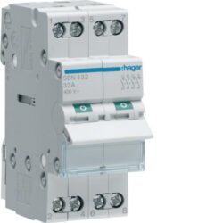 Interrupteur modulaire 4 pôles 32A, configuration visible