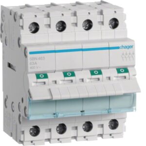 HAGER - Interrupteur modulaire 4 pôles 63A - SBN463