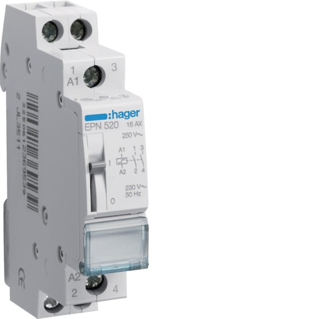 HAGER - Télérupteur 16A 230V 2NO - EPN520 HAGER - Télérupteur 16A 230V 2NO - EPN520