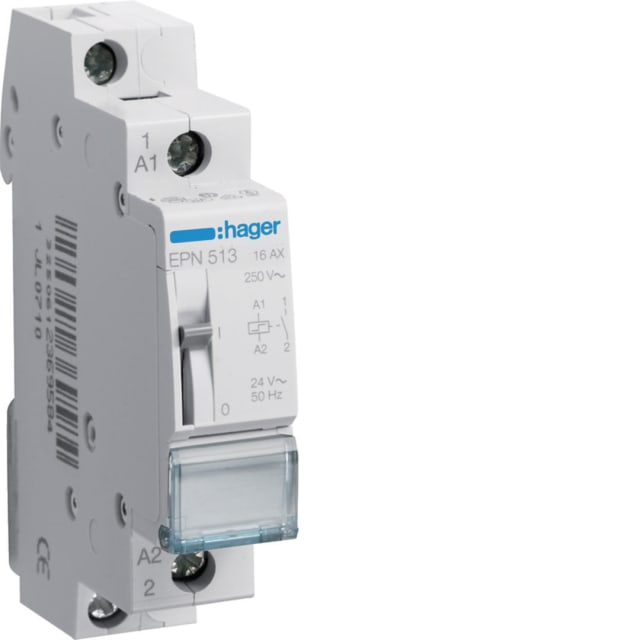 HAGER - Télérupteur 16A 24V 1NO - EPN513 HAGER - Télérupteur 16A 24V 1NO - EPN513
