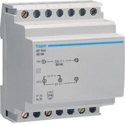 HAGER - Transformateur - 220V/12-24V - 40VA - 4 M. - ST314