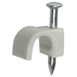Attache à clou pour câble rond 6 mm blanc, configuration visible
