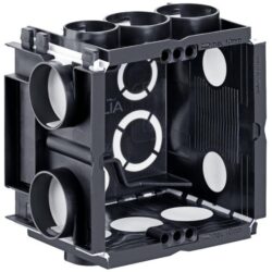 HELIA - Boîte d'encastrement Q-range ECON 60x60x50 mm avec 2 entr. de vis et surf. rain. - 7522