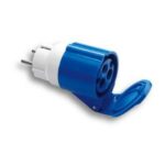 HUPPERTZ - Adaptateur CEE avec fiche mâle 16 2P+T et fiche femelle CEE 16A 2P+T 250V - FA73-001