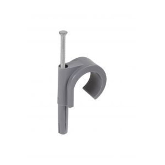 HUPPERTZ - Attache à cheville avec clou acier gris pour tube 16-19 mm - M421415 HUPPERTZ - Attache à cheville avec clou acier gris pour tube 16-19 mm - M421415
