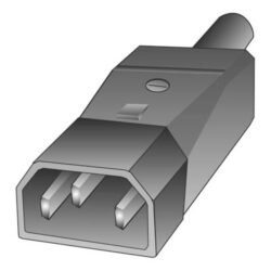 Détails visibles de Fiche mâle CEE appareil avec terre 10A 250V noir 5914 pour Fiches CEE