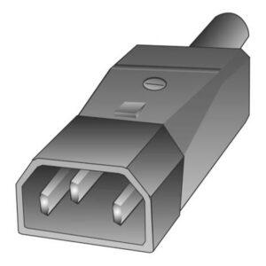 Fiche mâle CEE appareil avec terre 10A 250V noir connecteur rectangulaire