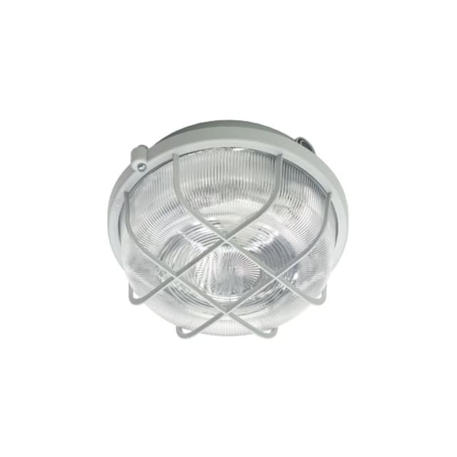 HUPPERTZ Hublot rond PVC gris E27 Hublot rond gris en PVC avec grille de protection et douille E27 IP44