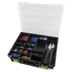 Coffret cosses et embouts isolés avec pince, configuration visible