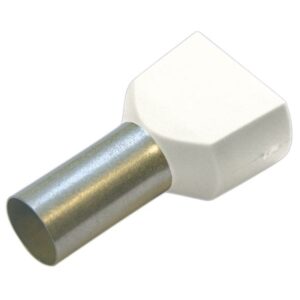 Embout double isolé blanc 2 x 0,5 mm² 8 mm pour câblage