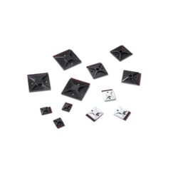 Embases adhésives noires carrées à coller 19x19 mm pour fixation de câbles