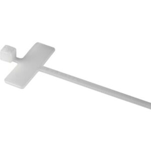 Collier de serrage blanc avec plaque de fixation et long ruban pour câbles