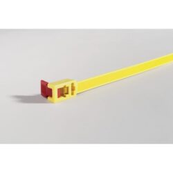 Détails visibles de Collier de serrage réouvrable jaune 750 x 13 mm pour Colliers de serrage pour câbles