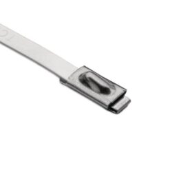 Détails visibles de Collier de serrage inox 316 521 x 4,6 mm pour Collier métallique en inox