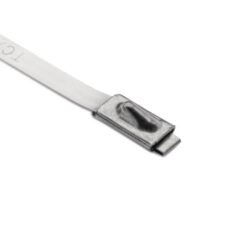 Détails visibles de Collier de serrage inox 316 681 x 4,6 mm pour Collier métallique en inox