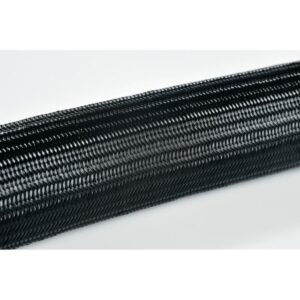 Gaine tressée noire en polyamide 6 6 diamètre 30 mm pour protection mécanique des câbles