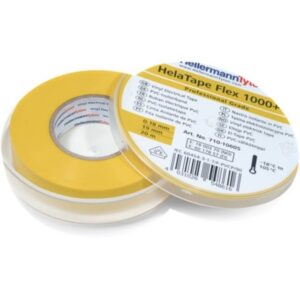 Hellermann Tyton - Ruban adhésif d'isolation HelaTape Flex 1000+ Jaune 19x20 - 710-10605