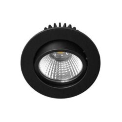 Downlight encastré noir mat orientable avec réflecteur facetté et IP44