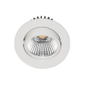 Downlight encastré orientable LED blanc mat avec réflecteur facetté