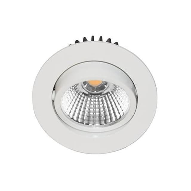 INDIGO Downlight LED encastrable orientable blanc mat DO16030 Downlight LED encastrable rond blanc mat orientable avec réflecteur facetté