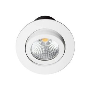 Spot encastré LED blanc mat orientable avec optique facettée et source lumineuse centrale