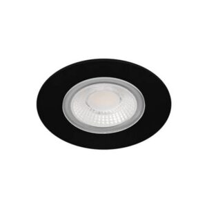 Spot encastrable LED noir mat rond avec diffuseur central clair