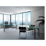 Luminaire linéaire noir mat suspendu sur rail 48V, éclairage DALI 3000K 18W pour bureau