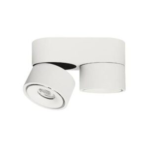 Plafonnier applique blanc mat à deux spots orientables et dimmables