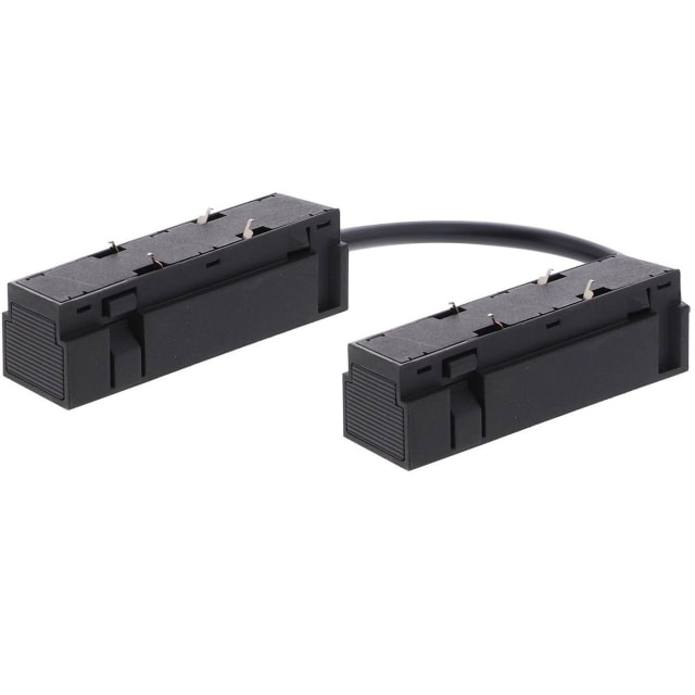 INDIGO Connecteur électrique câble rail 48V noir mat Connecteur électrique noir mat avec câble pour rail 48V, deux modules rectangulaires