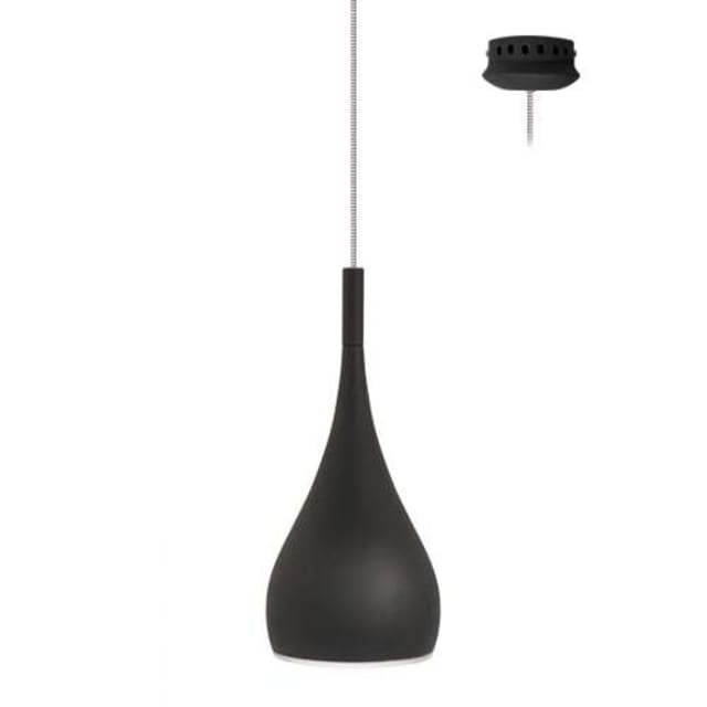 Suspension noire mate INDIGO Suspension noire mate avec douille E27 et câble blanc